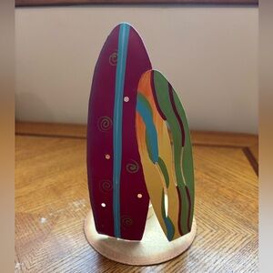 Colorful Surfboard Metal Candle Holder